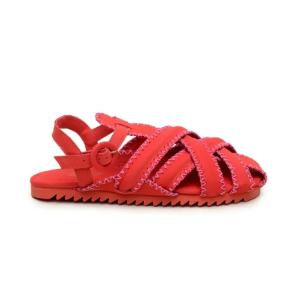 Women’s Red Slingback Fisherman Sandals